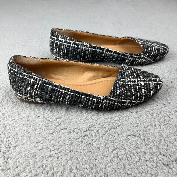Lucky Brand Shoes - NWOT Lucky Brand Women's 6 Archh Ballet Flat Tweed Slip On Shoe Black Grey White